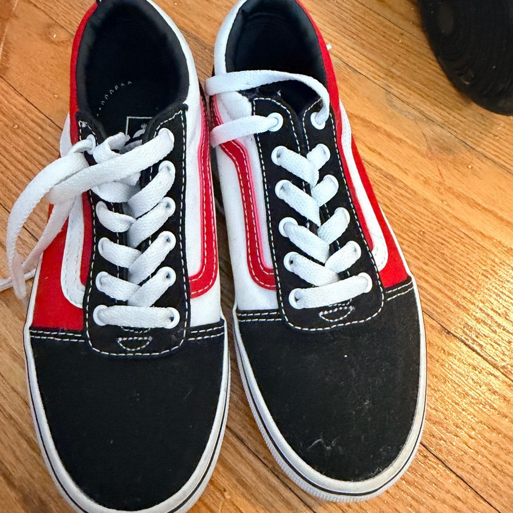 Vans Kids Red and Black Sneakers